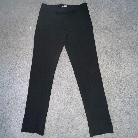 Vintage LOVE MOSCHINO Bow Front Waist Dress Slacks Trousers Pants Black EUC S/M - Picture 1 of 13